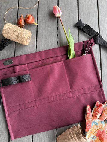 Садовий фартух для інструментів з водовідштовхувальної тканини Green Apron Бордовий GA-012 фото