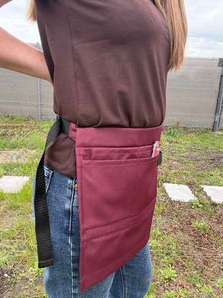 Садовий фартух для інструментів з водовідштовхувальної тканини Green Apron Бордовий GA-012 фото